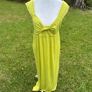 Lime Green Twist-Front Maxi Dress - Women Size M by Focus 2000